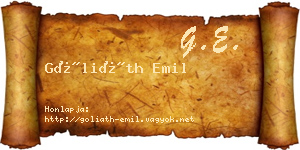 Góliáth Emil névjegykártya